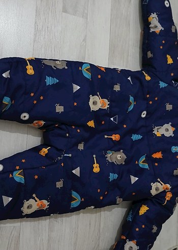 Renkli Baskılı Bebek Kayak Tulumu - Görsel 9