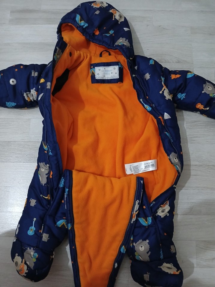 Renkli Baskılı Bebek Kayak Tulumu - Görsel 3