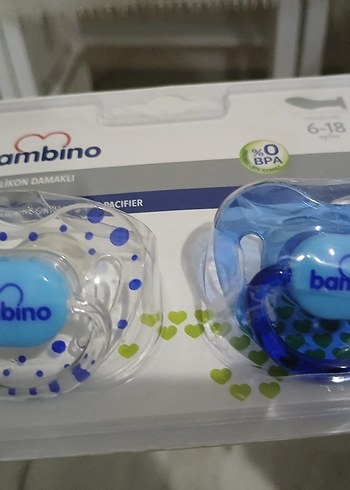 Diğer Bambino 2'li Silikon Damaklı Emzik Mavi