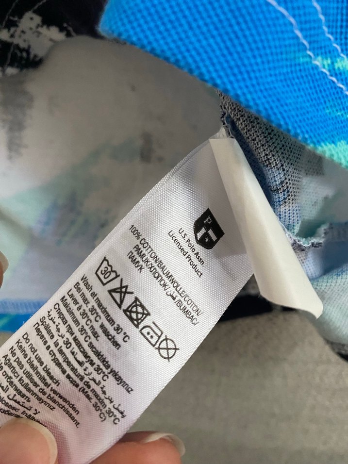 Mavi Baskılı Erkek Polo Tişört - Görsel 4