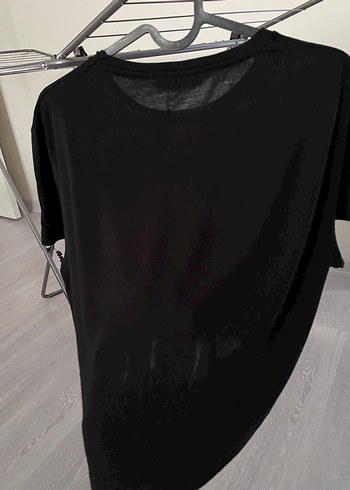 Siyah Baskılı Oversize Kadın Tişört - Görsel 2