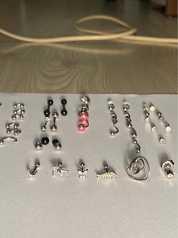  Beden Piercing Çelik takılar ve kulak delme küpesi piercing
