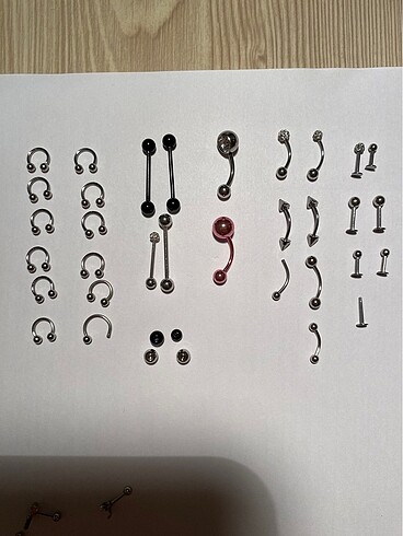  Beden gri Renk Piercing Çelik takılar ve kulak delme küpesi piercing