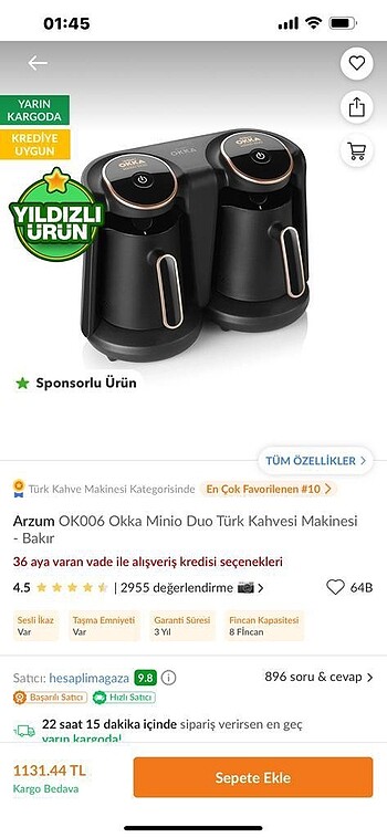 İkili kahve makinesi