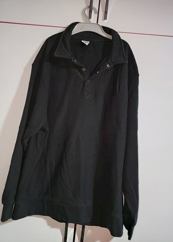 Zara Siyah Yarim Fermuarli Rahat Sweatshirt
