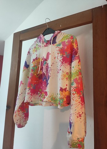 Trendyol renkli kapüşonlu sweatshirt