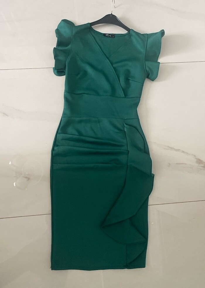 Yeşil kalem elbise - Görsel 2