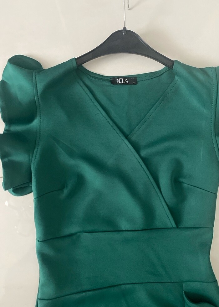 Yeşil kalem elbise - Görsel 3