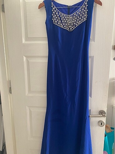 Saks mavisi balık abiye - Görsel 7