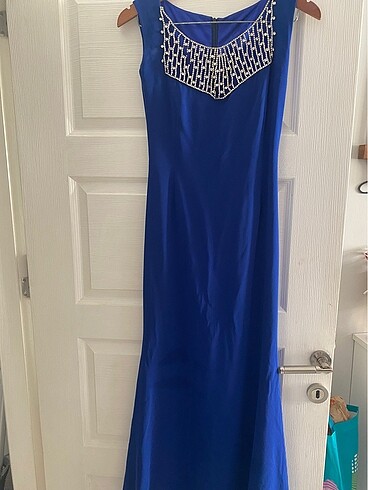Saks mavisi balık abiye - Görsel 8