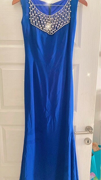 Saks mavisi balık abiye - Görsel 10