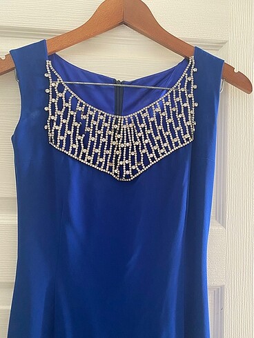 Saks mavisi balık abiye - Görsel 9