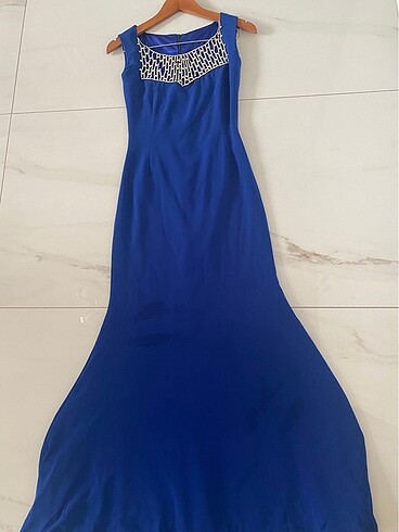 Saks mavisi balık abiye - Görsel 6