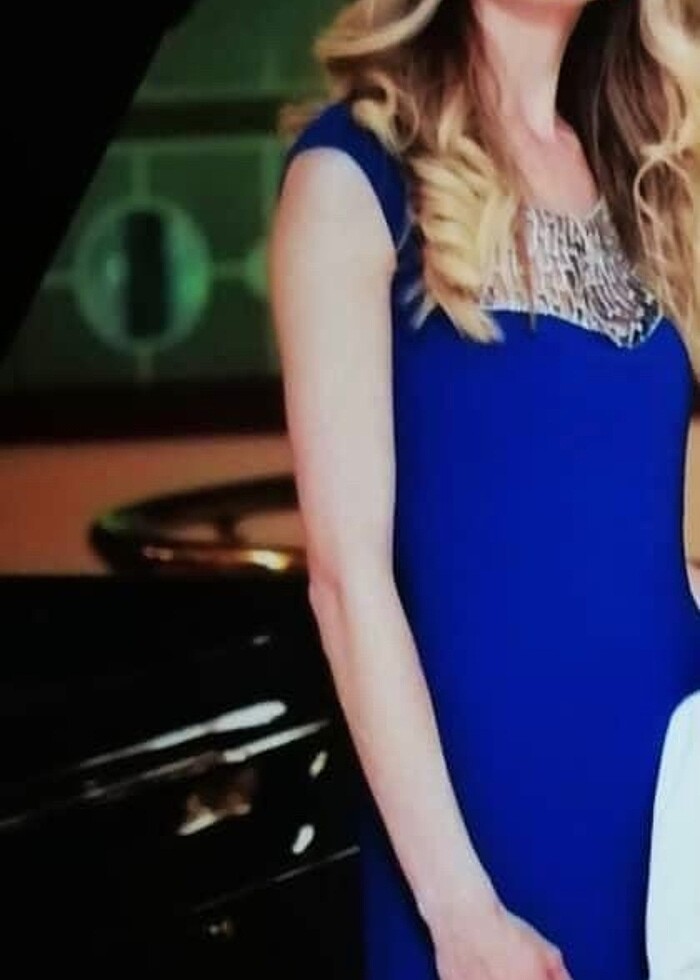 Saks mavisi balık abiye - Görsel 3