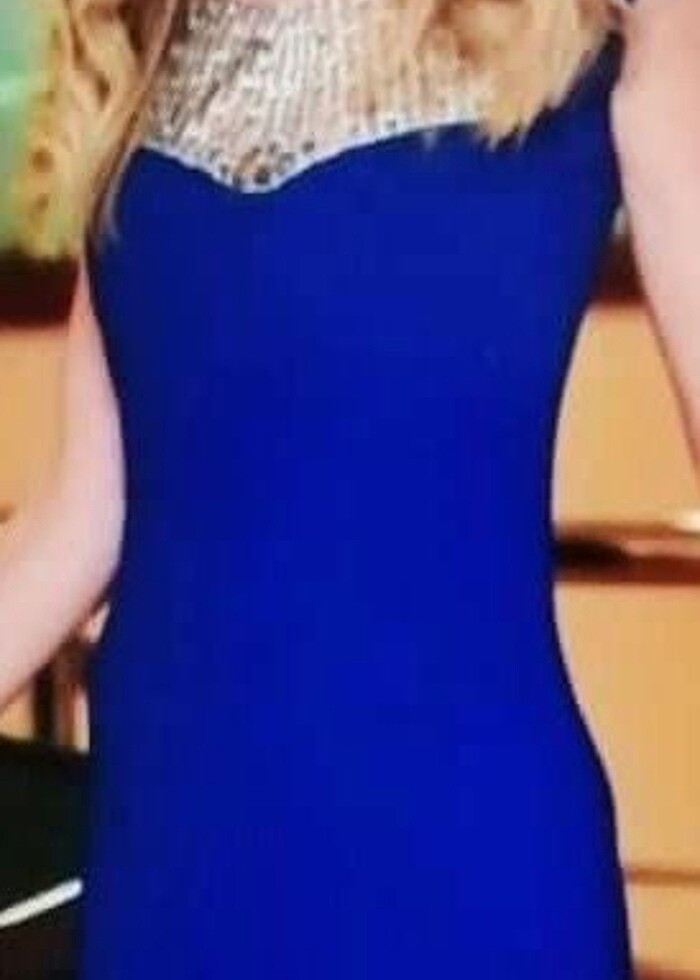 Saks mavisi balık abiye - Görsel 2