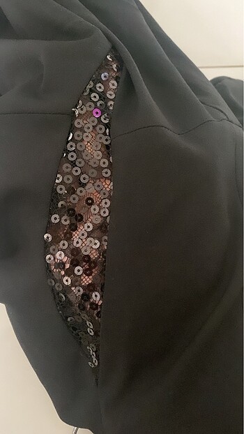 Siyah abiye straplez elbise - Görsel 9