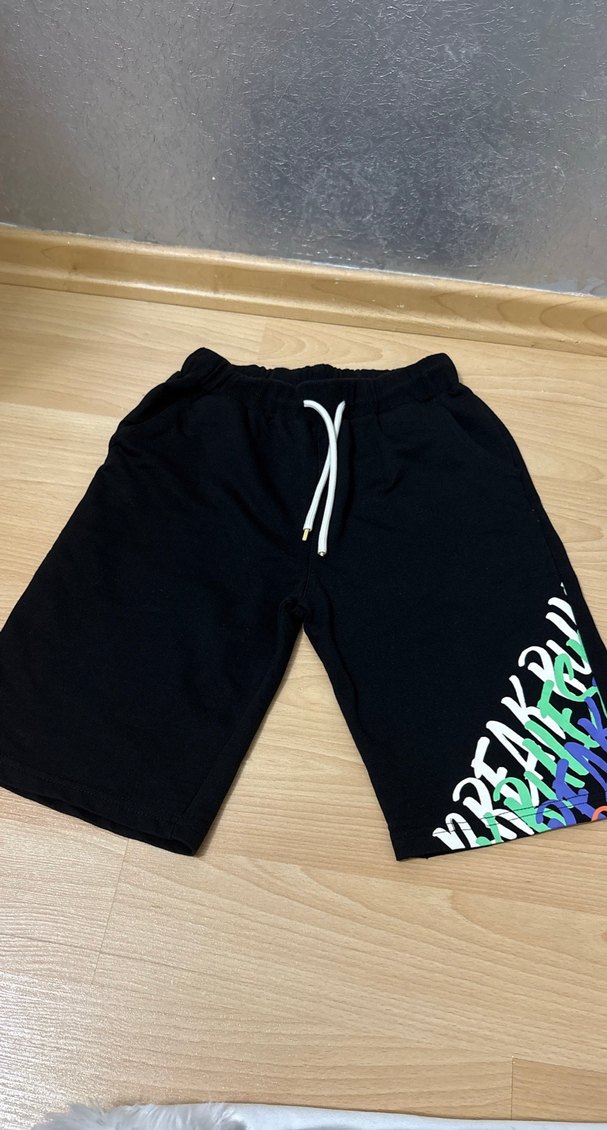 Siyah Bağcıklı Rahat Erkek Şort - Görsel 2