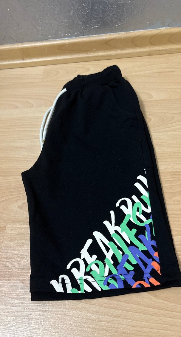 Siyah Bağcıklı Rahat Erkek Şort - Görsel 4