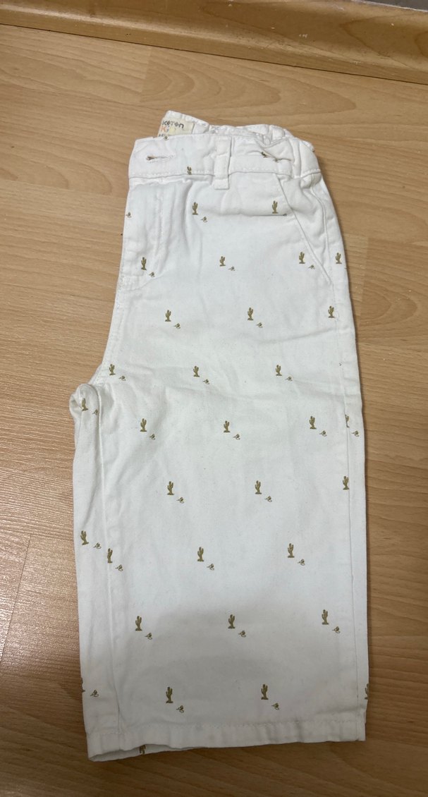 Erkek Çocuk Beyaz Pamuklu Rahat Kesim Şort - Görsel 5