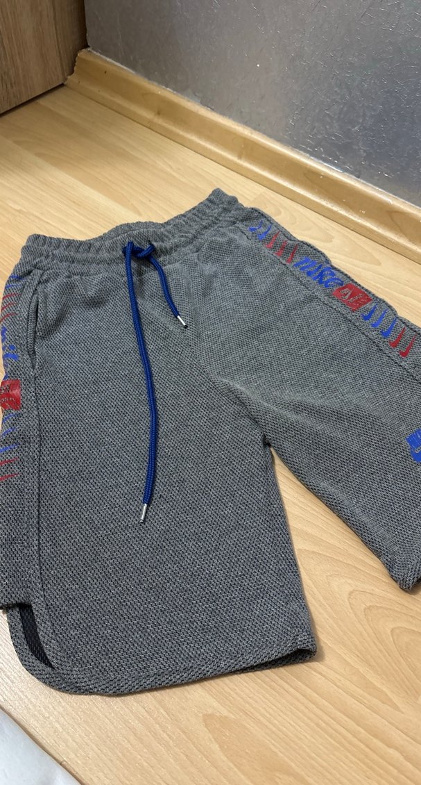 Gri Erkek Spor Şort Fermuarlı Cepli - Görsel 3