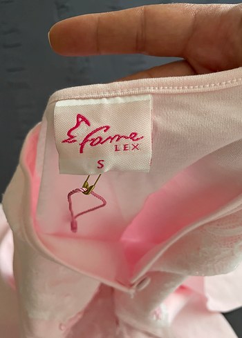 s Beden pembe Renk Nakışlı Pembe Uzun Kollu Kadın Pijama Takımı