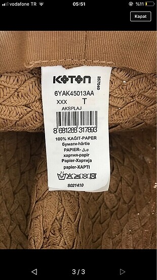 Koton Şapka