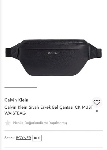 Calvin Klein Calvin Klein Siyah Deri Bel Çantası
