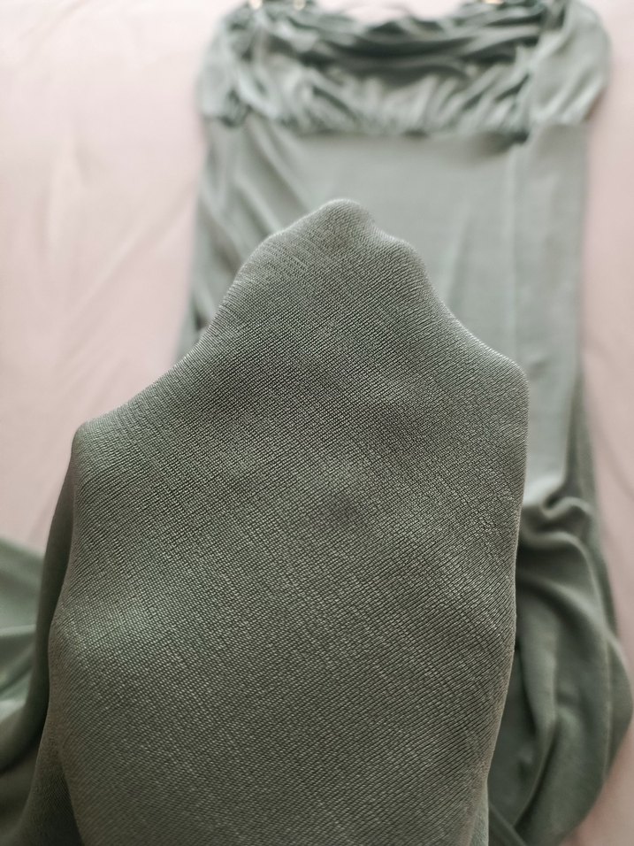 Yeşil Drapeli Uzun Abiye Elbise - Görsel 4