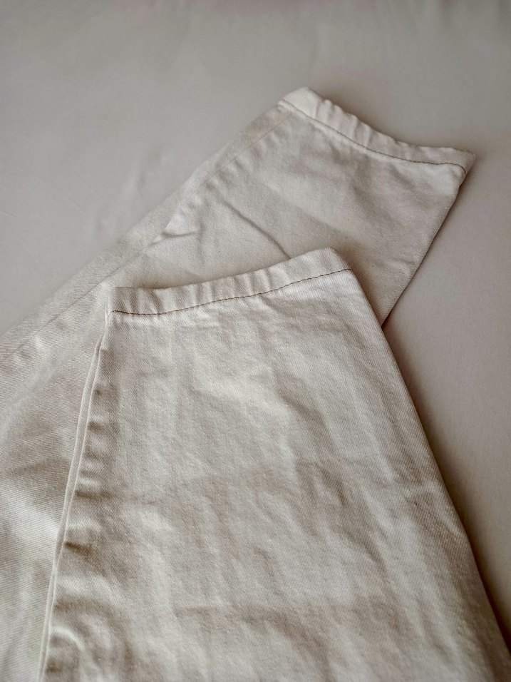 Bej Düğmeli Kadın Kot Pantolon - Görsel 5