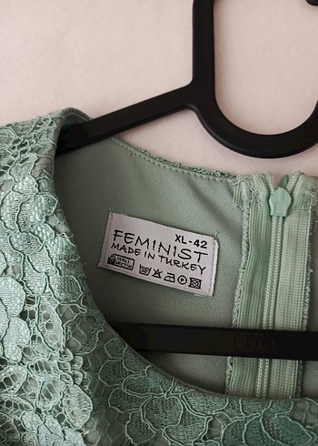 Turkuaz Dantel İşlemeli Uzun Abiye Elbise - Görsel 4