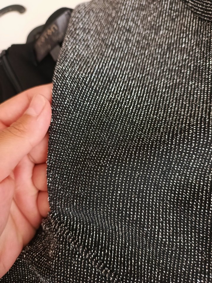 Uzun Kollu V Yaka Drapeli Gri Abiye Elbise - Görsel 4