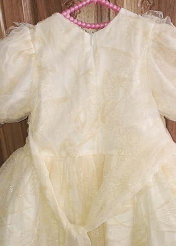 Beyaz Dantelli Kız Çocuk Elbisesi - Görsel 7