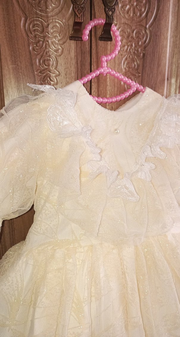 Beyaz Dantelli Kız Çocuk Elbisesi - Görsel 2