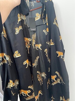 Leopar desen gömlek elbise