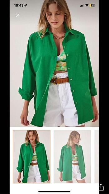 Yeşil oversize gömlek