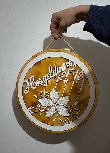 Tasarımcı Kapı süsü ahşap hoşgeldiniz yazısı 