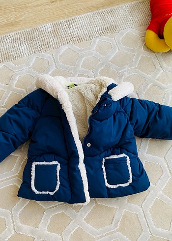 Erkek Çocuk Mavi Kürklü Streetwear Mont - Görsel 3