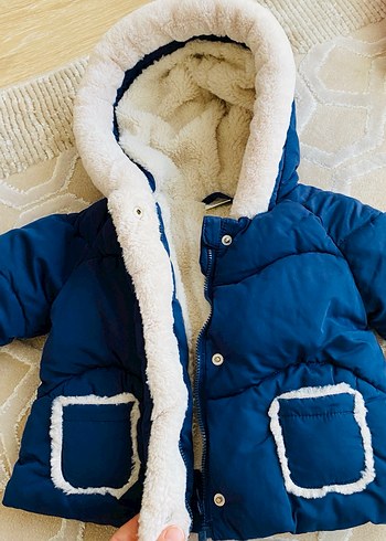 Erkek Çocuk Mavi Kürklü Streetwear Mont - Görsel 2