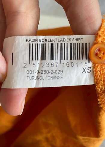 Mudo Turuncu, Düğmeli, Uzun Kollu Keten Gömlek