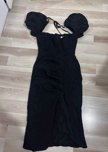 s Beden siyah Renk Siyah V Yakalı abiye Elbise