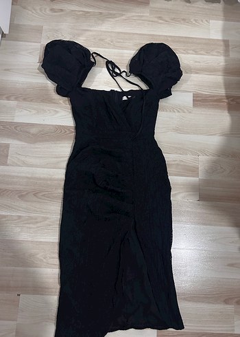 Siyah V Yakalı abiye Elbise