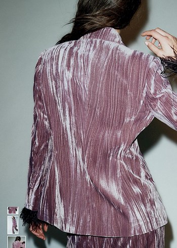 Zara tüylü blazer ceket - Görsel 2