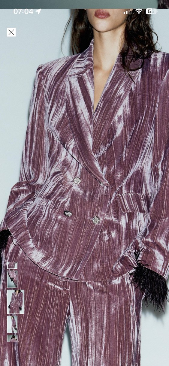 Zara tüylü blazer ceket - Görsel 3