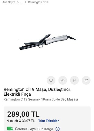 Remington cl19 saç maşası