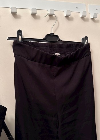 Kadın Siyah lastikli Kumaş Pantolon