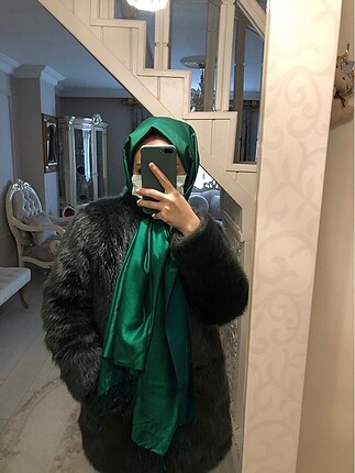 m Beden yeşil Renk Koton kürk
