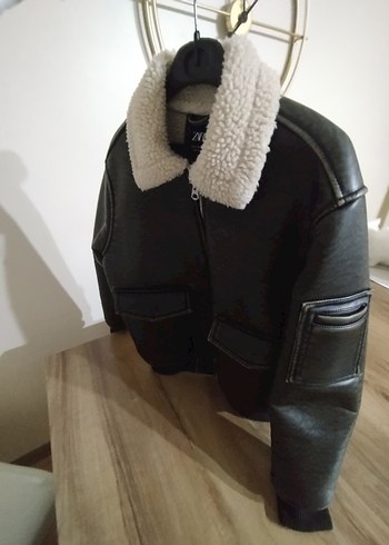 Zara Deri İçi Kürklü Erkek Çocuk Ceket - Görsel 4