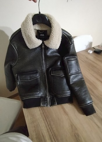 Zara Deri İçi Kürklü Erkek Çocuk Ceket - Görsel 2