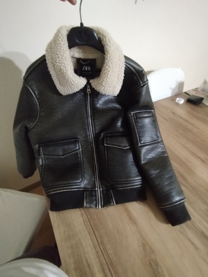 Zara Deri İçi Kürklü Erkek Çocuk Ceket - Görsel 2
