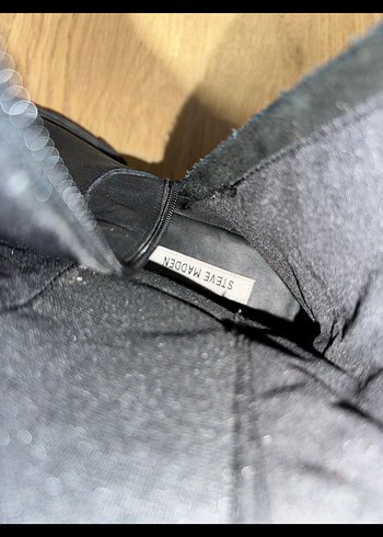 Steve madden Siyah Deri Platform Topuklu Kadın Çizme - Görsel 3